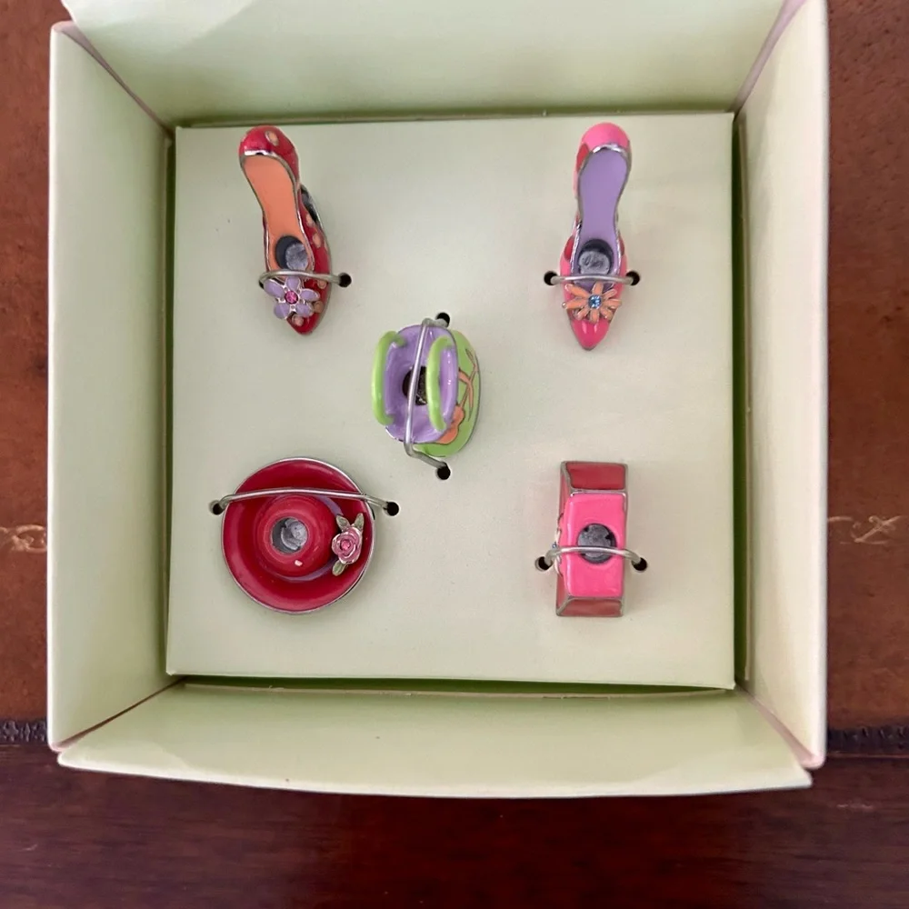 Hallmark Barbie birthday candle holders 5 total original in box very cute .